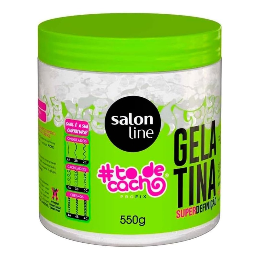 Salon Line, Gelatina Capilar, ToDeCacho, Super Definição, Vegana - Cabelos Ondulados, Cacheados e Crespos, 550 g