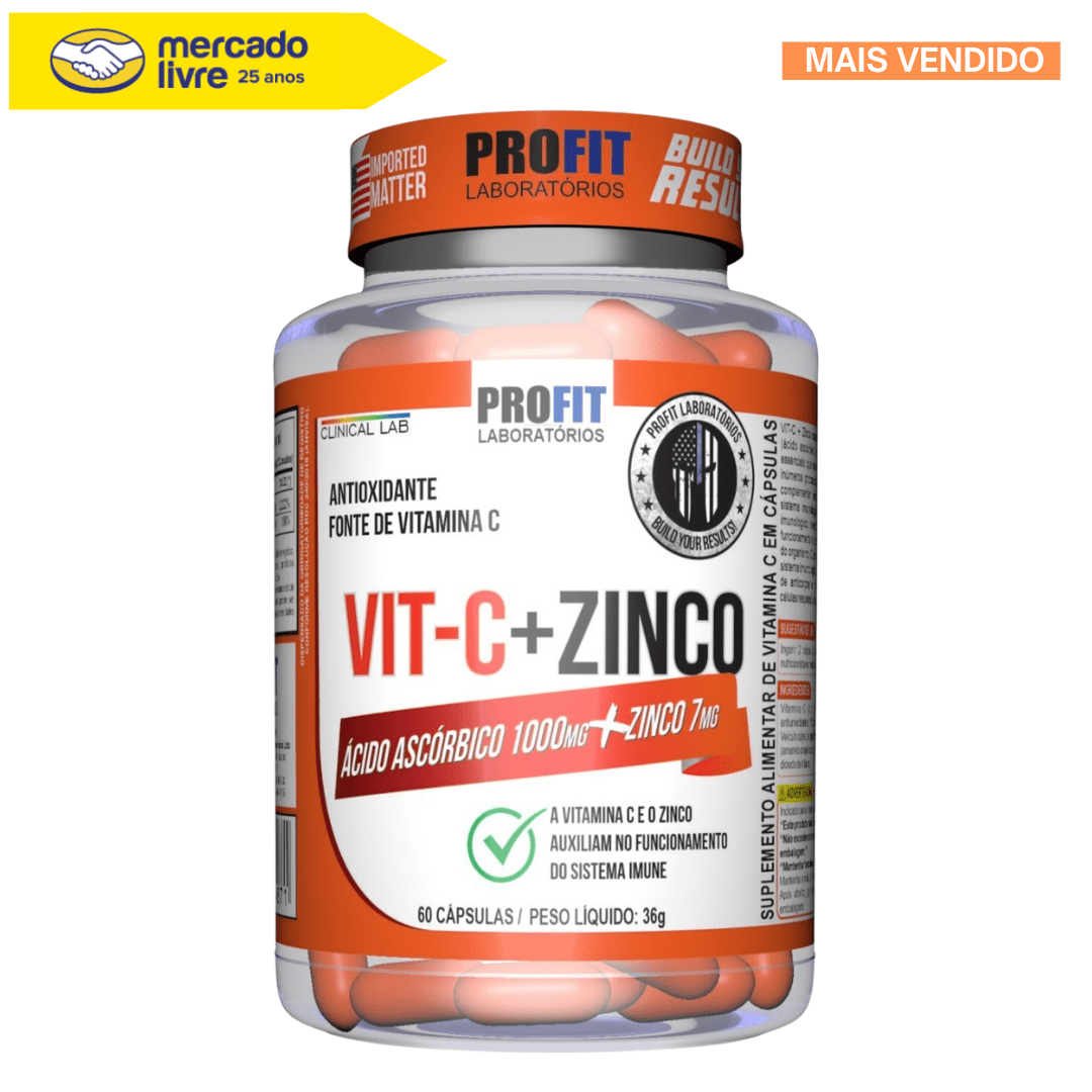 Vitamina C 1000mg + Zinco 7mg - Profit Labs Sabor 